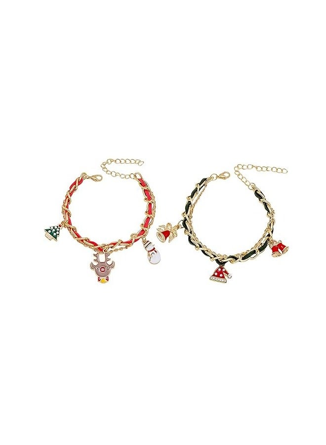 2 قطعة مجموعة سوار ملونة أزرق أحمر قلادة تمديد سلسلة سبيكة لذيذة للنساء الفتيات هدية مثالية عيد ميلاد متعدد الألوان - Image 1