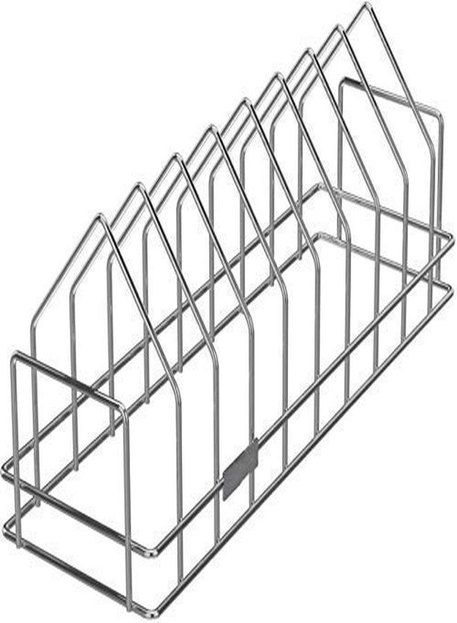 Jeruki Multipurpose Chrome Plated Stainless Steel Dish thali Plate Rack Holder Stand for Kitchen Utensil Rack, pan and Pot lid Holder Organizer Rack (1 PCS/Silver) (Triangle Thali/Plate Stand) - Image 1