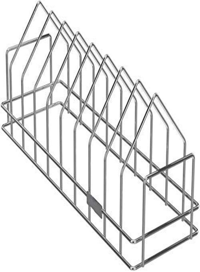 Jeruki Multipurpose Chrome Plated Stainless Steel Dish thali Plate Rack Holder Stand for Kitchen Utensil Rack, pan and Pot lid Holder Organizer Rack (1 PCS/Silver) (Triangle Thali/Plate Stand) - Image 3