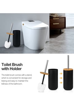 Mimelon 6-pcs Bathroom Accessory Set Bamboo Black Bathroom Set Includes Toothbrush Cup & Holder Soap Dispenser Soap Dish Durable Toilet Brush with Holder - pzsku/Z9D816A08B0D68A988BC2Z/45/_/1672357191/d88b12b3-9766-4ddc-ad0d-e4d15638d77b