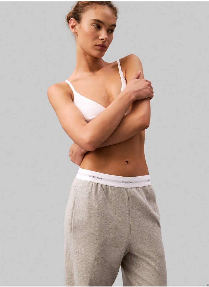 CALVIN KLEIN Women's Lounge Joggers - Icon Cotton Terry - Cotton, Grey  - Image 4