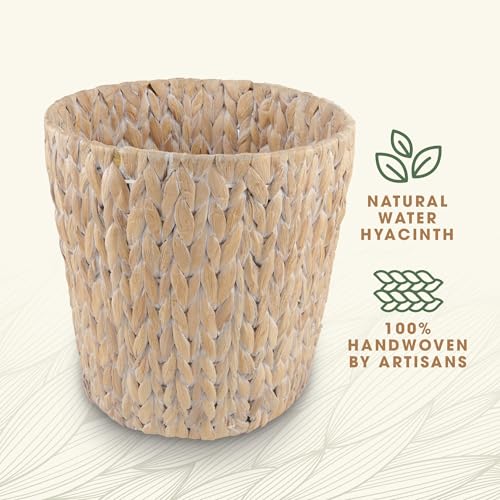 84ECO 2-Pack White Wicker Trashs Can for Bathroom, Bedroom, Office - Image 4