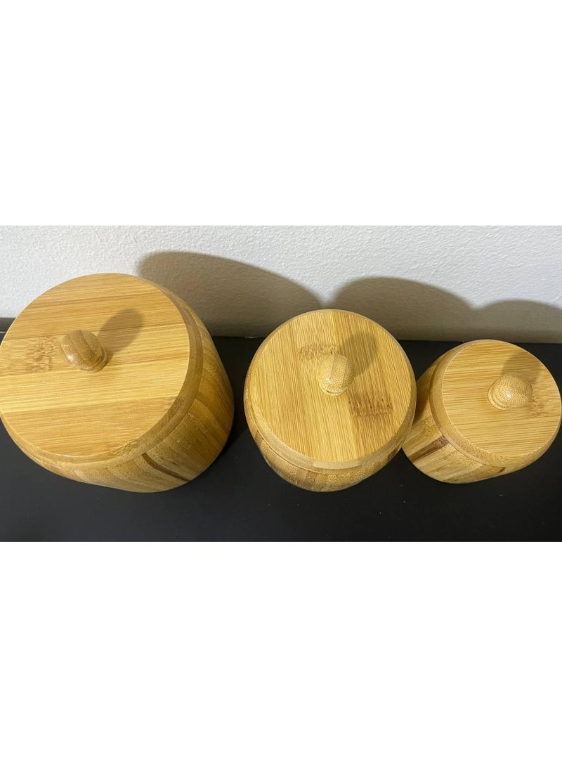 Natural Wood Pulse Jar Set - Elegant Decorative Shape and Airtight Food Storage B (800ml) - Image 2