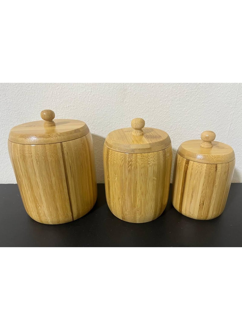 Natural Wood Pulse Jar Set - Elegant Decorative Shape and Airtight Food Storage B (800ml) - Image 3