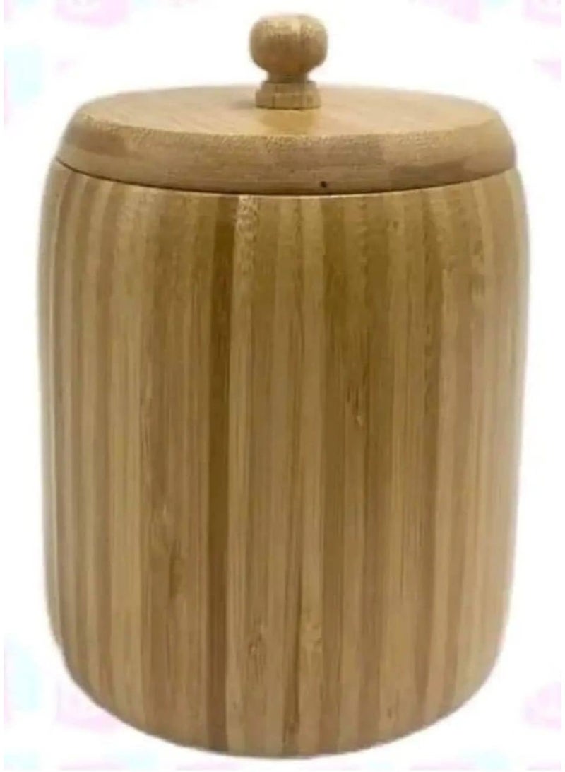 Natural Wood Pulse Jar Set - Elegant Decorative Shape and Airtight Food Storage B (800ml) - Image 4