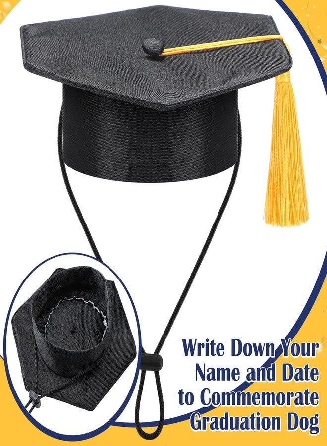 Geyoga Dog Cat Graduation Cap and Gown Set Washable Small Dog Costume Puppy Black Graduation Hat with Tassel Pet Holiday Party Costume Accessory(M) - Image 3