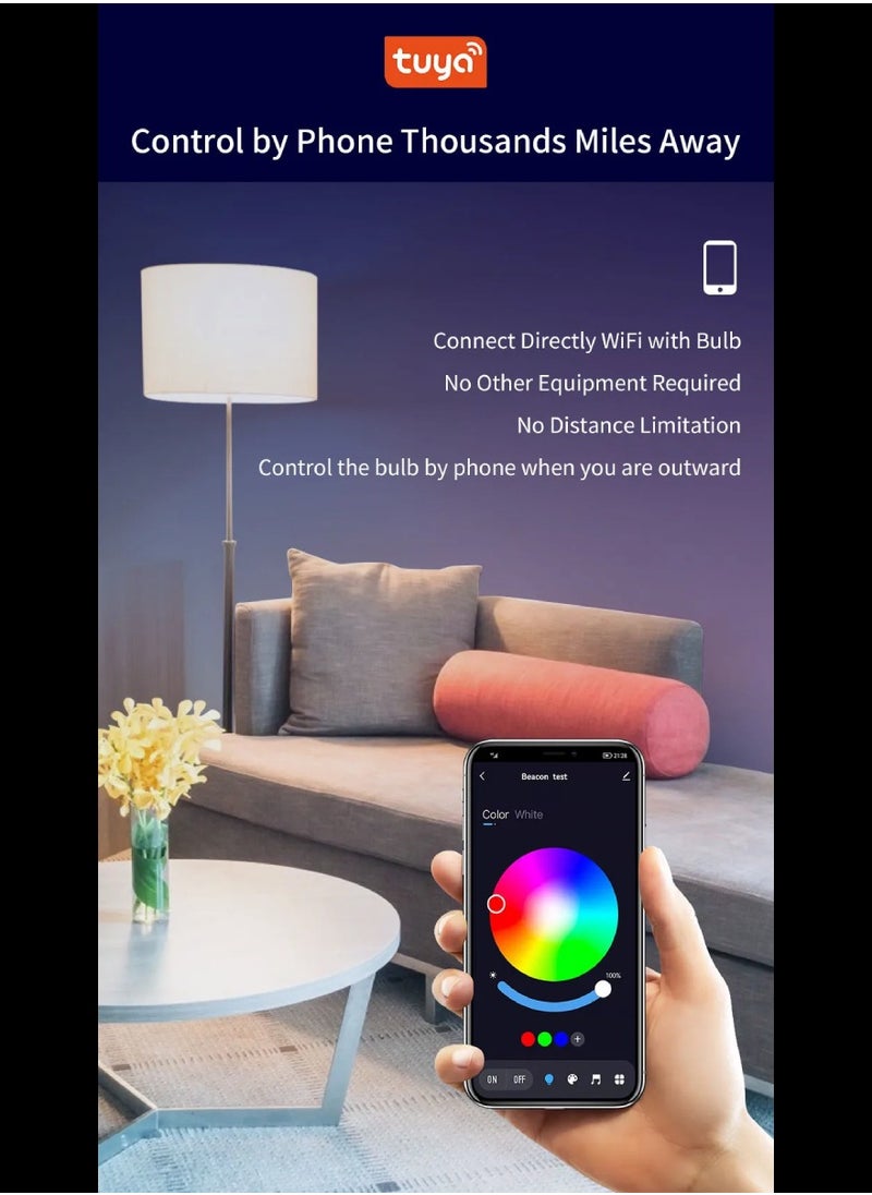 TUYA - 2 Pcs RGB+CCT Downlight 6 Inch 10W Ceiling Light Bluetooth Control Works With Alexa And Google Assistant Led Light With App Control 16 Million Color Range 50000 Hour Lifespan 2700K-6500K Color Range - Image 1