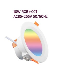 TUYA 2 Pcs RGB+CCT Downlight 6 Inch 10W Ceiling Light Bluetooth Control Works With Alexa And Google Assistant Led Light With App Control 16 Million Color Range 50000 Hour Lifespan 2700K-6500K Color Range  - Image 4
