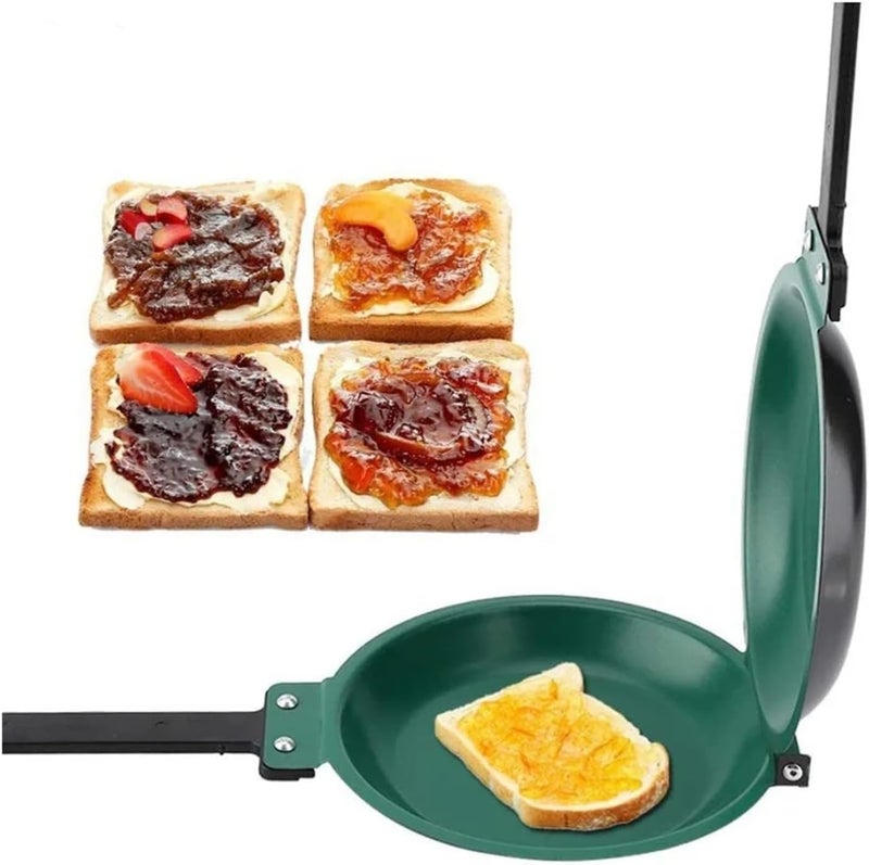 Double Sided Folding Non Stick Frying Pan, Breakfast, Waffle And Cake, Kitchen Tools, Accessories(1pc yellow) - Image 2