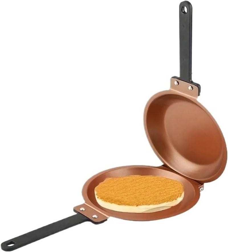 Double Sided Folding Non Stick Frying Pan, Breakfast, Waffle And Cake, Kitchen Tools, Accessories(1pc yellow) - Image 1