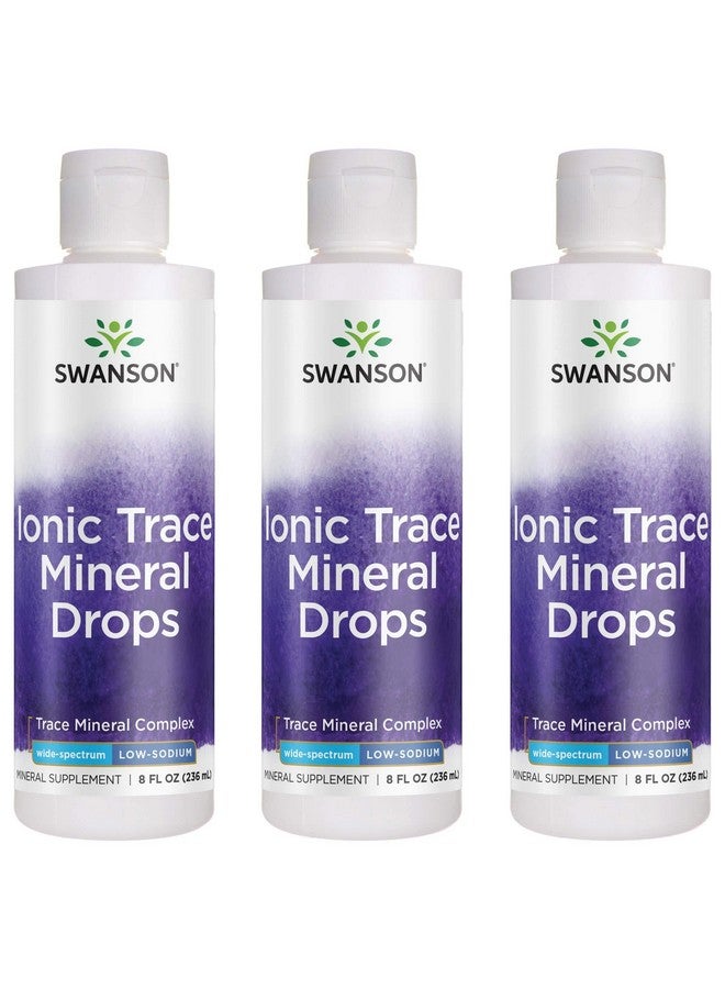 Swanson Concentrace Trace Mineral Drops 8oz-Complete Mineral Complex for Energy, Hydration, & Electrolyte Balance Over 72 High Absorption Ionic Minerals Such As Magnesium, Potassium, Calcium (3 Pack)