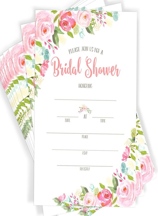 Printed Party Bridal Shower Invitations and Envelopes, Floral, Set of 40 - Image 2