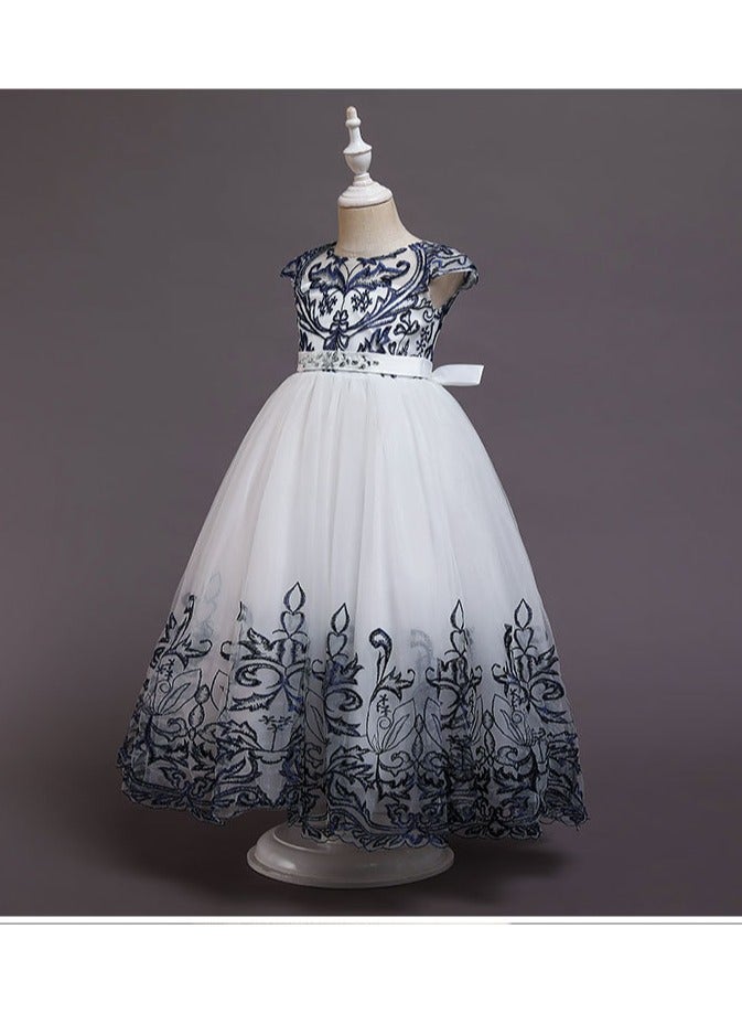 D'Daniela Lace Applique Ball Royal Blue Gown  - Image 3