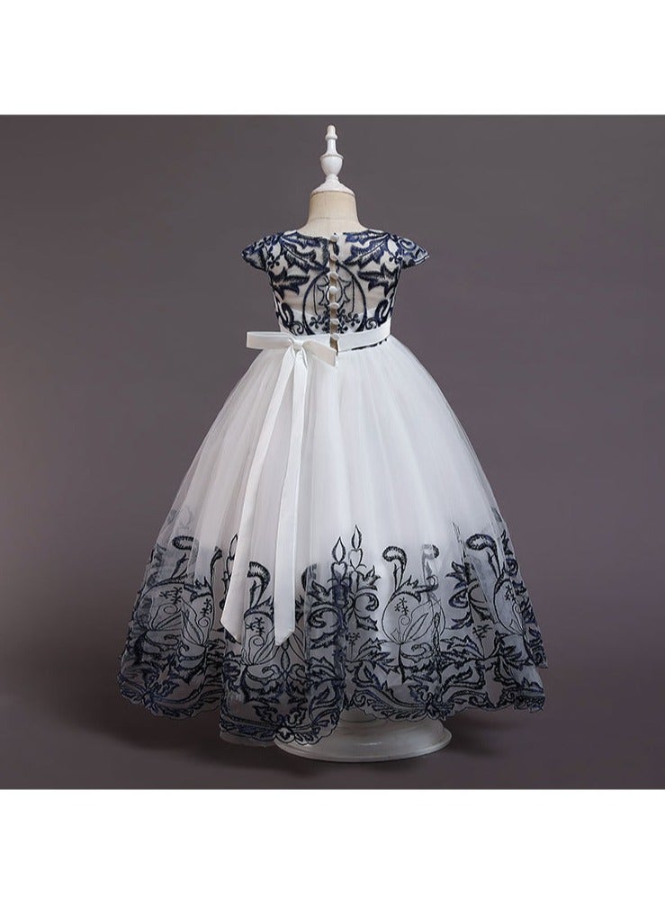 D'Daniela Lace Applique Ball Royal Blue Gown  - Image 4