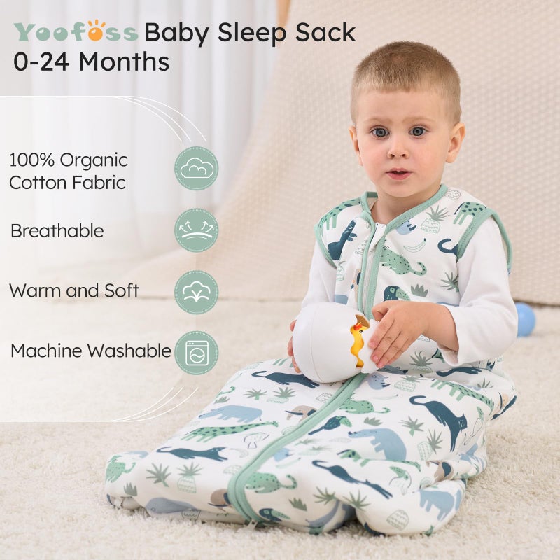 Yoofoss Baby Sleep Sack 18-24 Months  1.5 Tog Baby Wearable Blanket With 2-Way Zipper  100% Cotton Organic Fabric Winter Infant Sleeping Sack  Warm Soft Comfy - Image 2