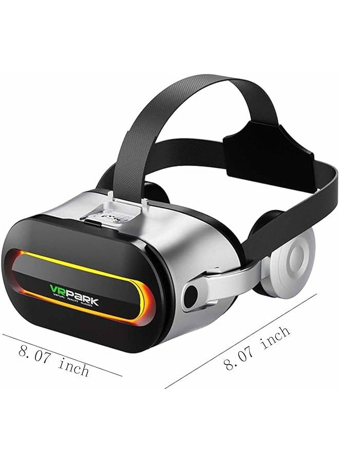 VRPARK VR Headset 3D Glasses Virtual Reality Headset with HiFi Stereo Headphones for VR Games 3D Movies Eye Care System for Smartphones Compatible for iOS Android - Image 3