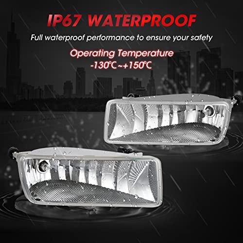 WEZEMLIGHT Driving Fog Lights Lamps Assembly Replacement for 2006-2010 Ford Explorer 2007-2010 Explorer Sport Trac with H10 12V 42W Halogen Bulbs-1 Pair - Image 4
