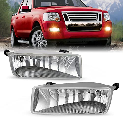 WEZEMLIGHT Driving Fog Lights Lamps Assembly Replacement for 2006-2010 Ford Explorer 2007-2010 Explorer Sport Trac with H10 12V 42W Halogen Bulbs-1 Pair - Image 1