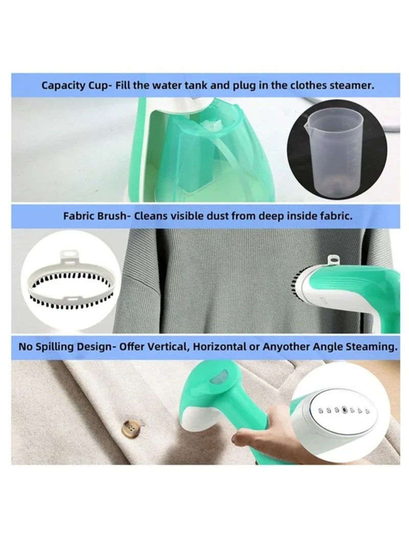 Denx Steamer for Clothes, Portable Handheld Garment Steamer, 300ml Upgraded 2-in-1 Clothes Steamer, Fast Heat-up, Fabric Wrinkles Remover Steam Iron for Home Travel - Image 3