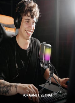 FIFINE FIFINE Gaming USB Microphone for PC PS5, Condenser Mic with Quick Mute, RGB Indicator, Tripod Stand, Pop Filter, Shock Mount, Gain Control for Streaming Discord Twitch Podcasts Videos-AmpliGame - A6V  - Image 5