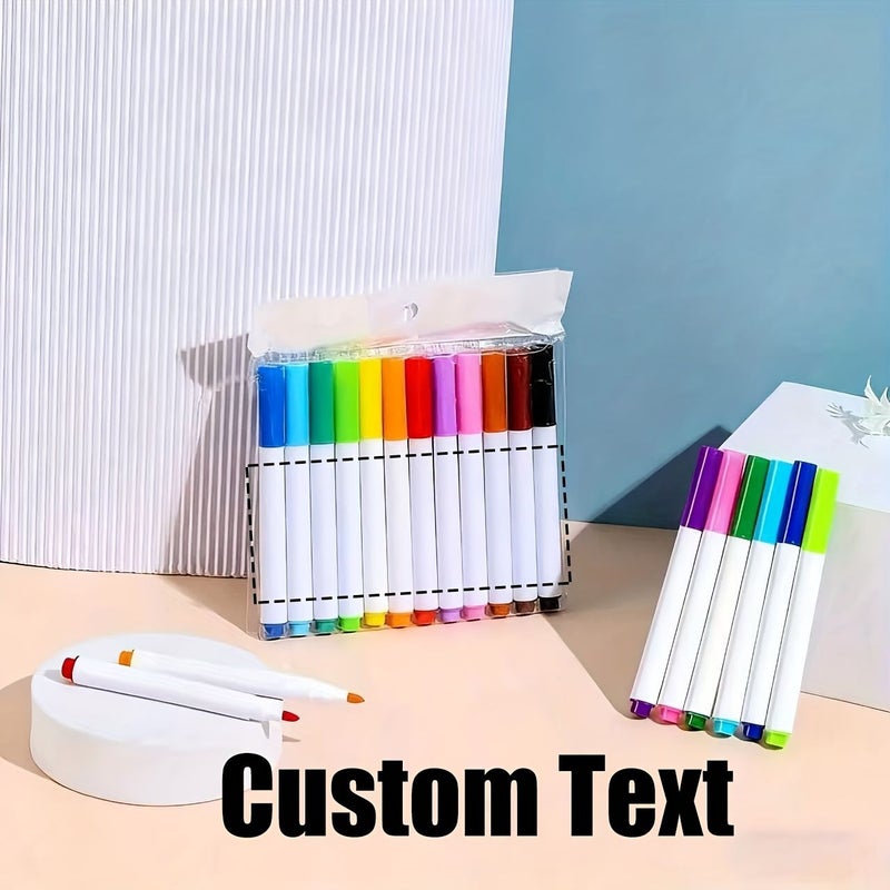 Yellow Red Erasable Whiteboard Markers 12Pcs Wet Dry Erase Pens - Image 4