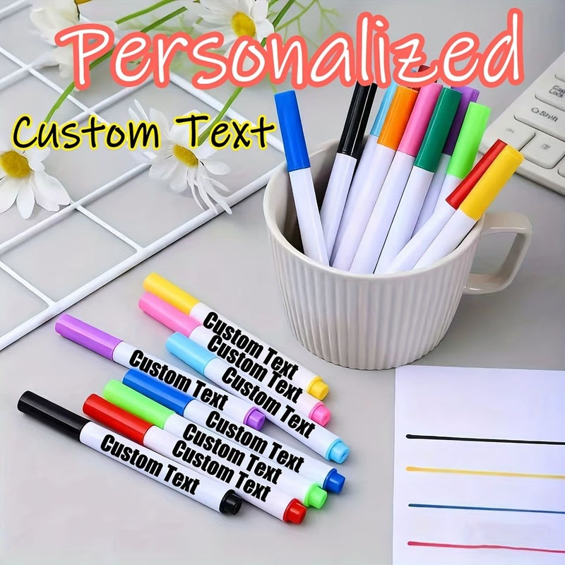 Yellow Red Erasable Whiteboard Markers 12Pcs Wet Dry Erase Pens - Image 1