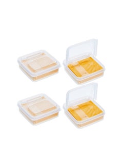 KASTWAVE Mini Cheese Storage Containers, Food Container for Fridge Sliced Storage with Lids Refrigerator Fruit Vegetable Keep Fresh, 4 Pcs  - Image 1