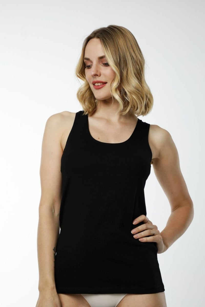 HMD Underwear Hmd 2412 Black Cotton Lycra Comfortable Texture Women's Sports Undershirt - Image 1