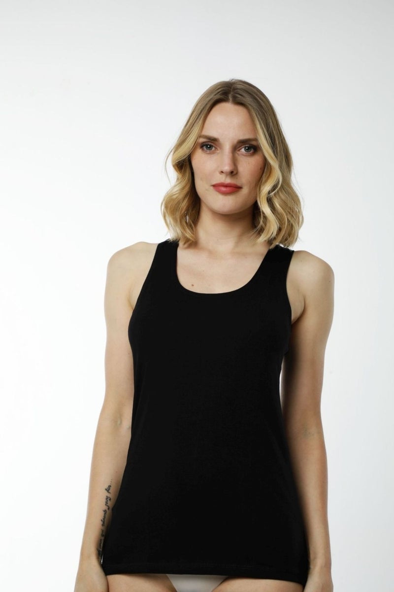 HMD Underwear Hmd 2412 Black Cotton Lycra Comfortable Texture Women's Sports Undershirt - Image 4