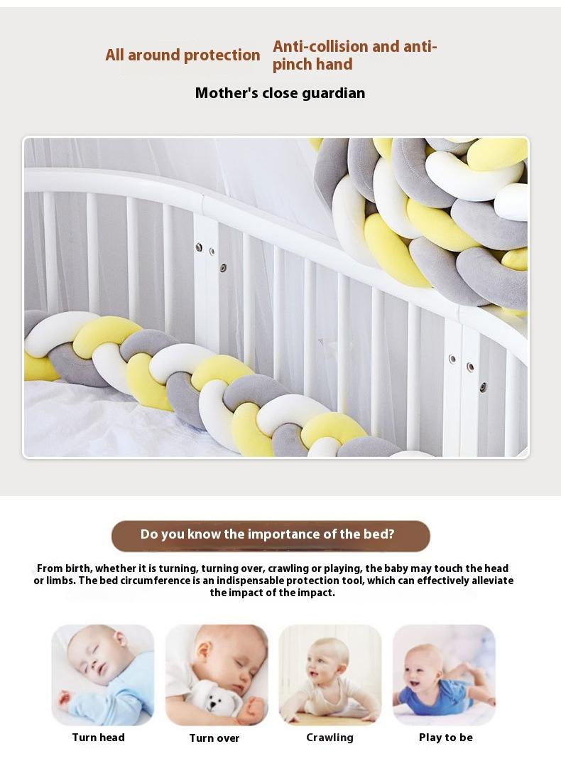 Twist Weaving 3 Strands Of Woven Strips Knotted Baby Anti-Collision Bed Surround - Image 5