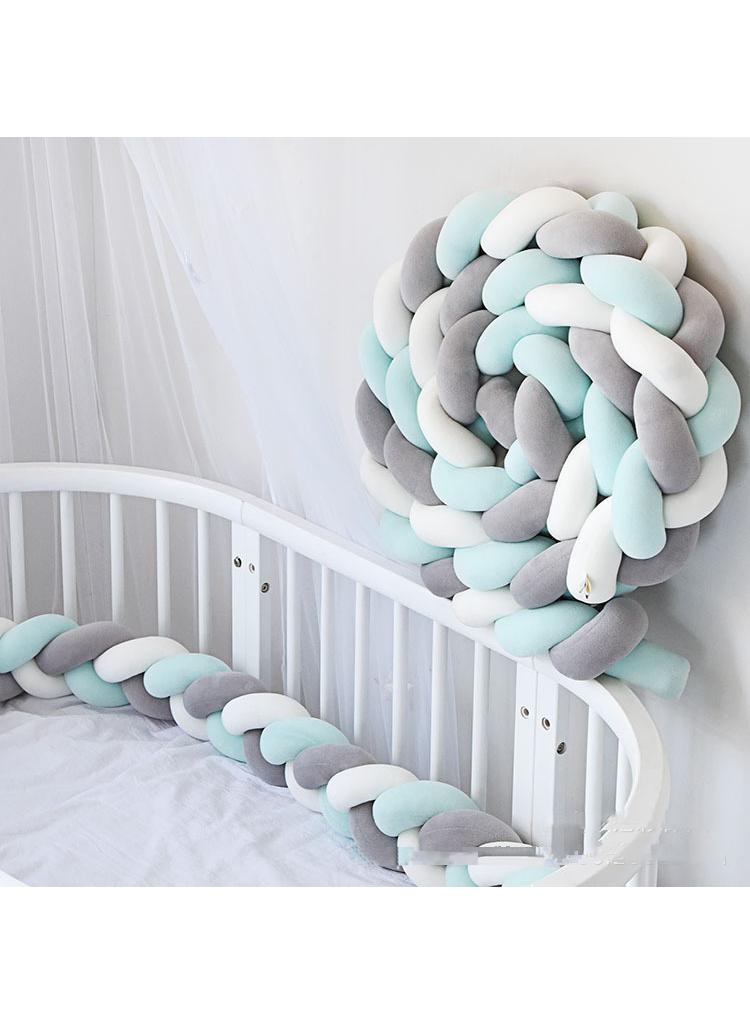 Twist Weaving 3 Strands Of Woven Strips Knotted Baby Anti-Collision Bed Surround - Image 1