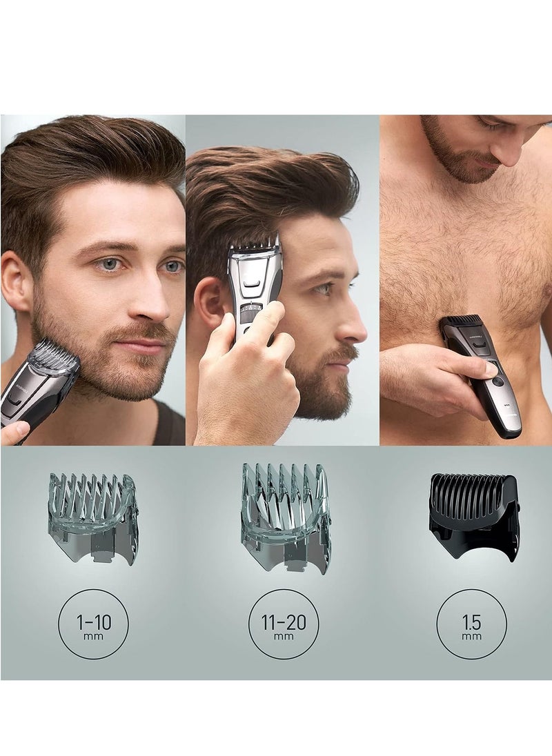 Panasonic - Panasonic ER-GB80 Wet & Dry Electric Beard, Hair and Body Trimmer for Men, 18 x 5.2 x 4.3 cm, Grey, 330 g - Image 1