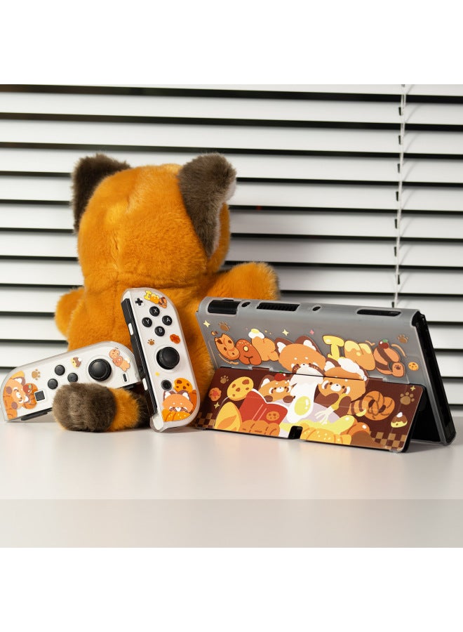 Loquat Magic Switcholed Protective Case Nintendo Switch Protective Case Cookies Small Energy Protective Case Red Panda-Model:Set 【Switch Battery Life Version-cookie Little Energy】 Protective Case + Base Case  - Image 5