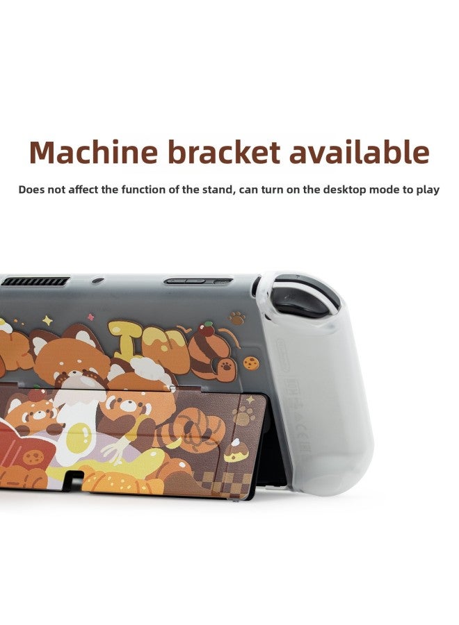 Loquat Magic Switcholed Protective Case Nintendo Switch Protective Case Cookies Small Energy Protective Case Red Panda-Model:Set 【Switch Battery Life Version-cookie Little Energy】 Protective Case + Base Case  - Image 4