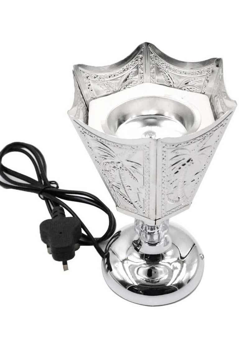 Bakhoor BoSidin Oud Bakhoor Arabic Incense Burner Electric Mabkhara Silver  - Image 1