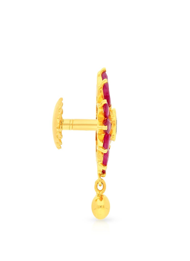 Malabar Gold and Diamonds 22 Carat 916 Purity Precia Gemstone Earrings PGNFNC037ER5Y  - Image 2