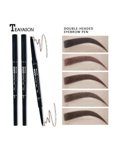 TEAYASON Waterproof Eyebrow Pencil Brown + Double Head Seal Stamp Eyeliner Black  - Image 3