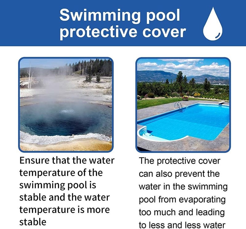 ويوبلز غطاء شمسي دائري لحمامات السباحة، قطر 305 سم/120 بوصة، سمك الغشاء الشمسي 120 ميكرومتر. يمكن قص الغطاء الشمسي حسب المقاس لتسخين مياه حمامات السباحة (260 × 160 سم، مستطيل، أزرق). - Image 4