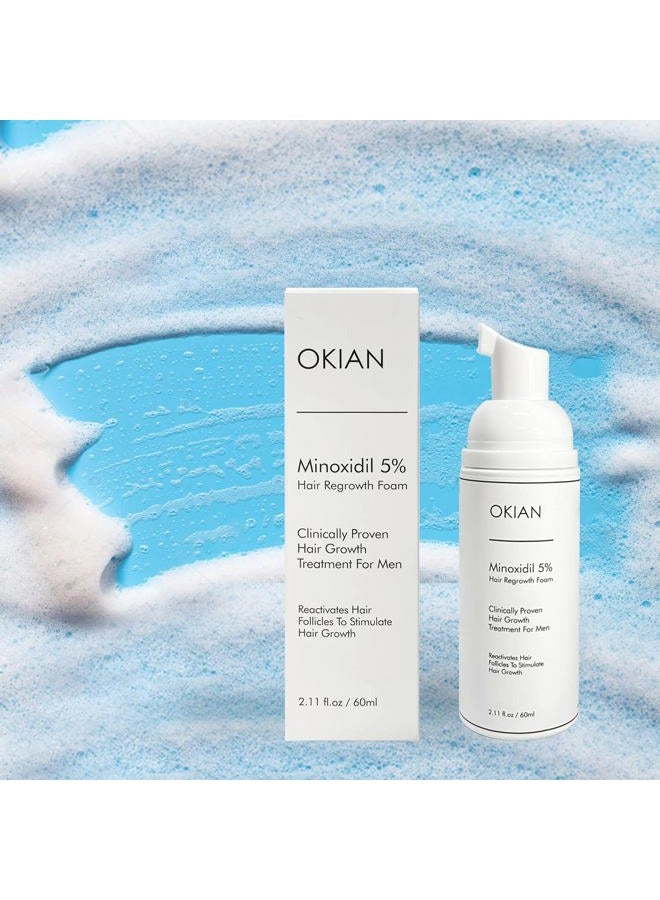 Okian Minoxidil Foam 5%, Hair Regrowth Treatment for Thicker and Fuller Hair 2 oz Bottle (3 Bottles) - Image 3