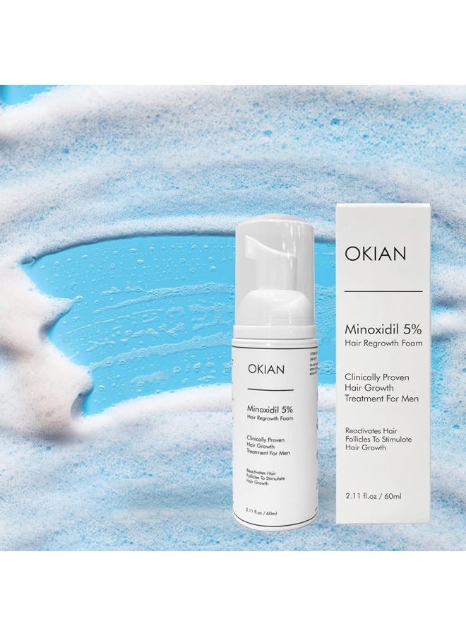 Okian Minoxidil Foam 5%, Hair Regrowth Treatment for Thicker and Fuller Hair 2 oz Bottle (3 Bottles) - Image 4