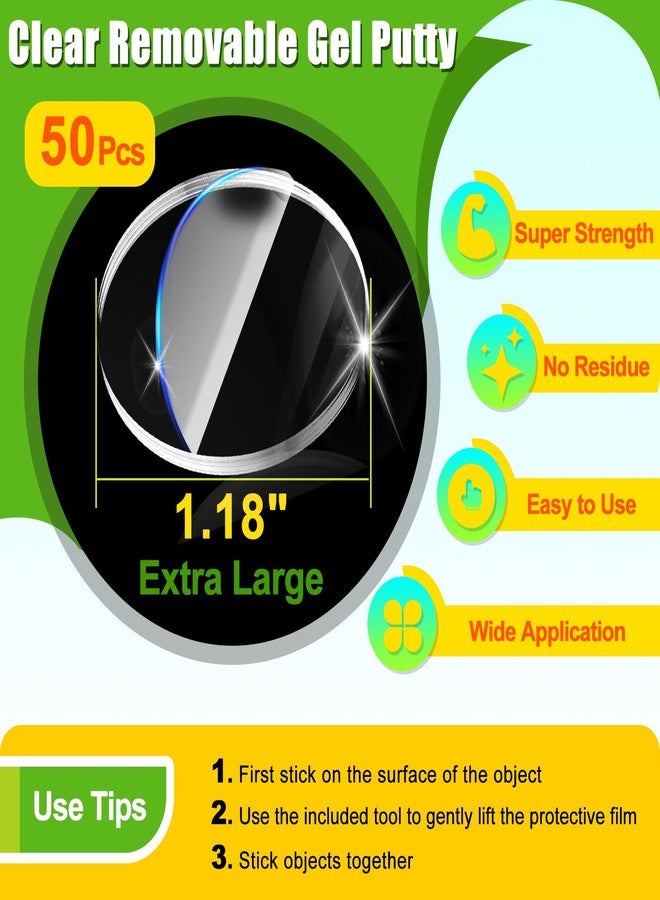 PHIXBEAR 1.18" extra large mounting putty for walls removable, poster putty for walls no damage, sticky dots glue, museum sticky sticker clear double tape - Image 2