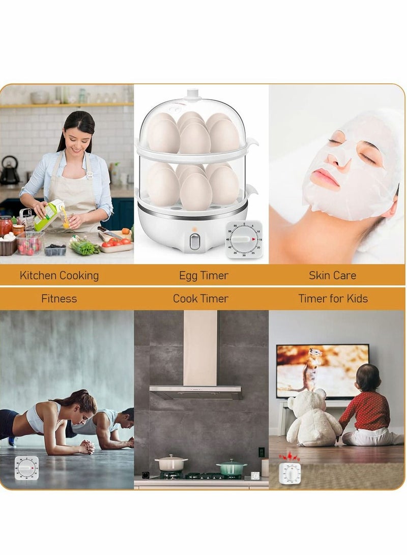 60 Minute Kitchen Timer, 2 Pcs 1 Hour Square Mechanical Kitchen Timer  - Image 2