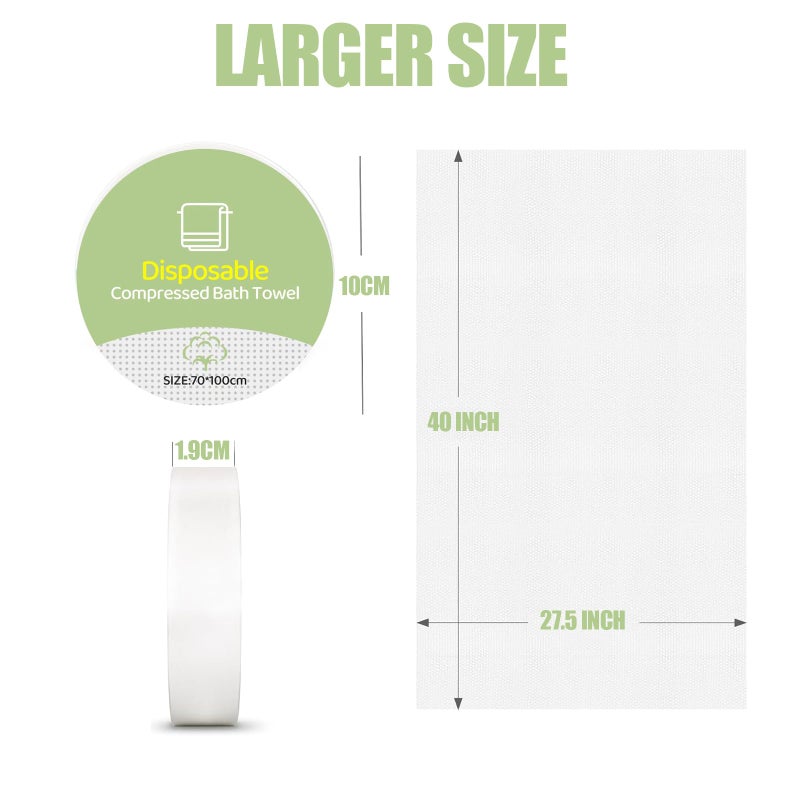 Lagincig 6PCS Compressed Bath Towel Tablets for Travel, Disposable Towels for Camping, Hiking & Hotels, Fast Absorbing Portable Travel Bath Towels, Individually Wrapped 27.5 x 40 Inch - Image 3