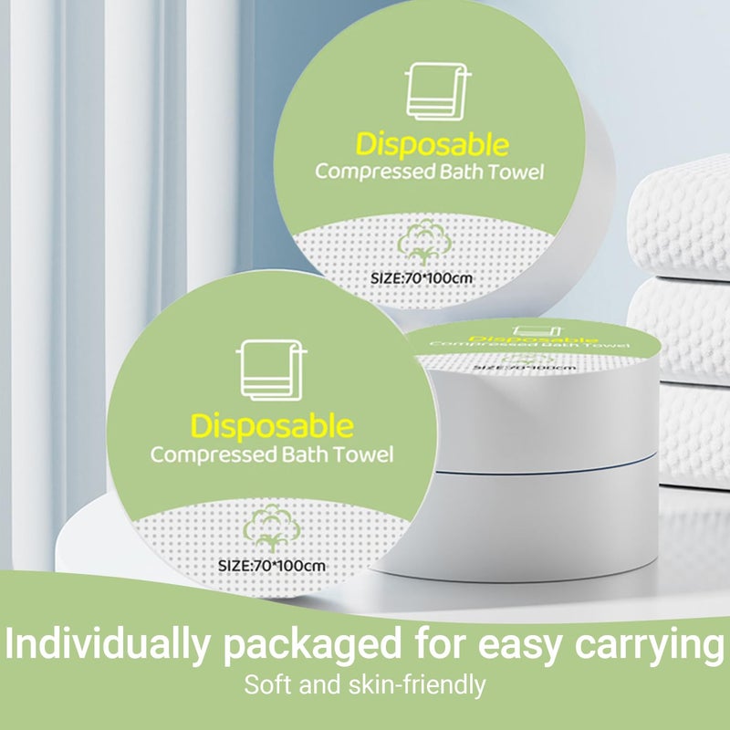 Lagincig 6PCS Compressed Bath Towel Tablets for Travel, Disposable Towels for Camping, Hiking & Hotels, Fast Absorbing Portable Travel Bath Towels, Individually Wrapped 27.5 x 40 Inch - Image 2