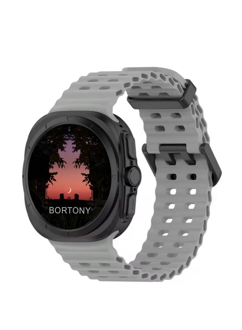 BORTONY Samsung Galaxy Watch 7 Ultra Replacement Watch Strap 47mm Soft Silicone Adjustable Bracelet Sport Straps for Galaxy Watch 7 Ultra - Image 1