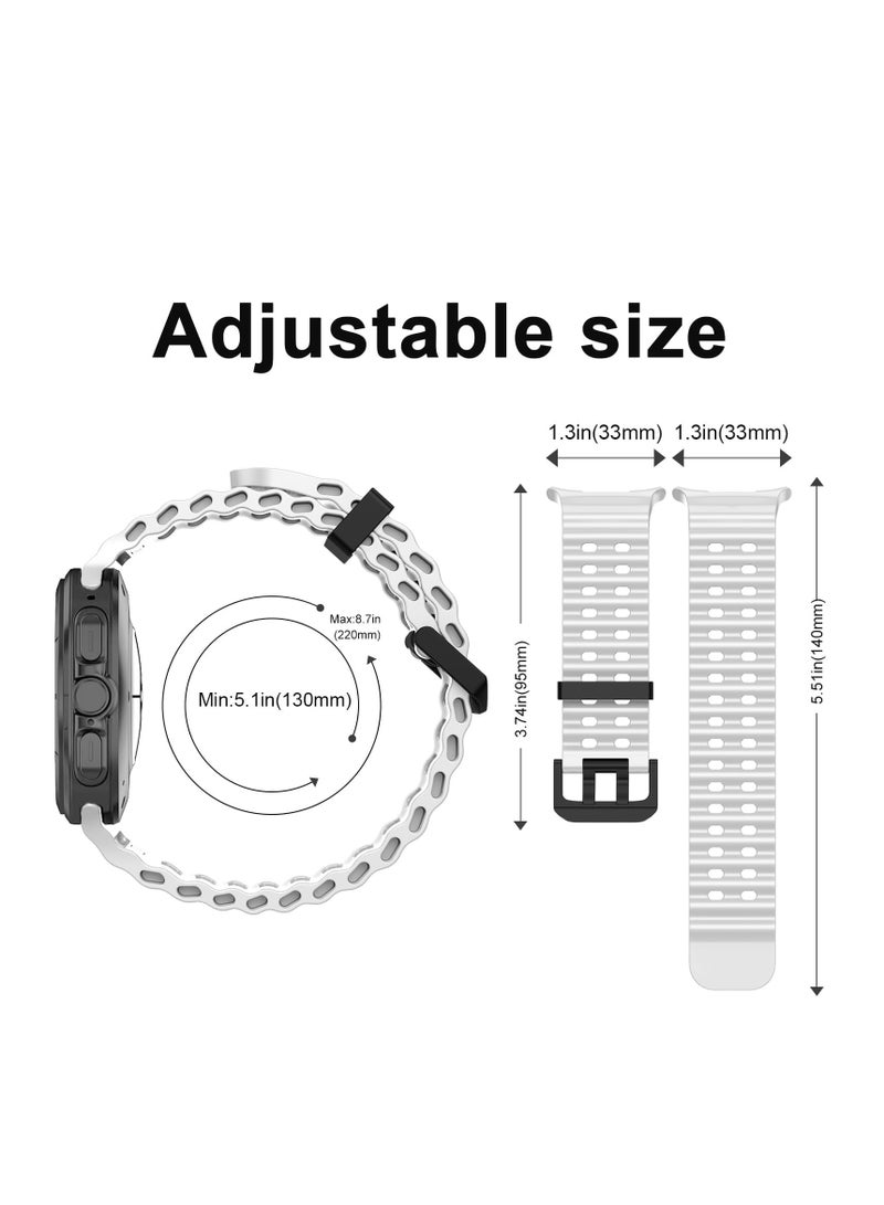 BORTONY Samsung Galaxy Watch 7 Ultra Replacement Watch Strap 47mm Soft Silicone Adjustable Bracelet Sport Straps for Galaxy Watch 7 Ultra - Image 5