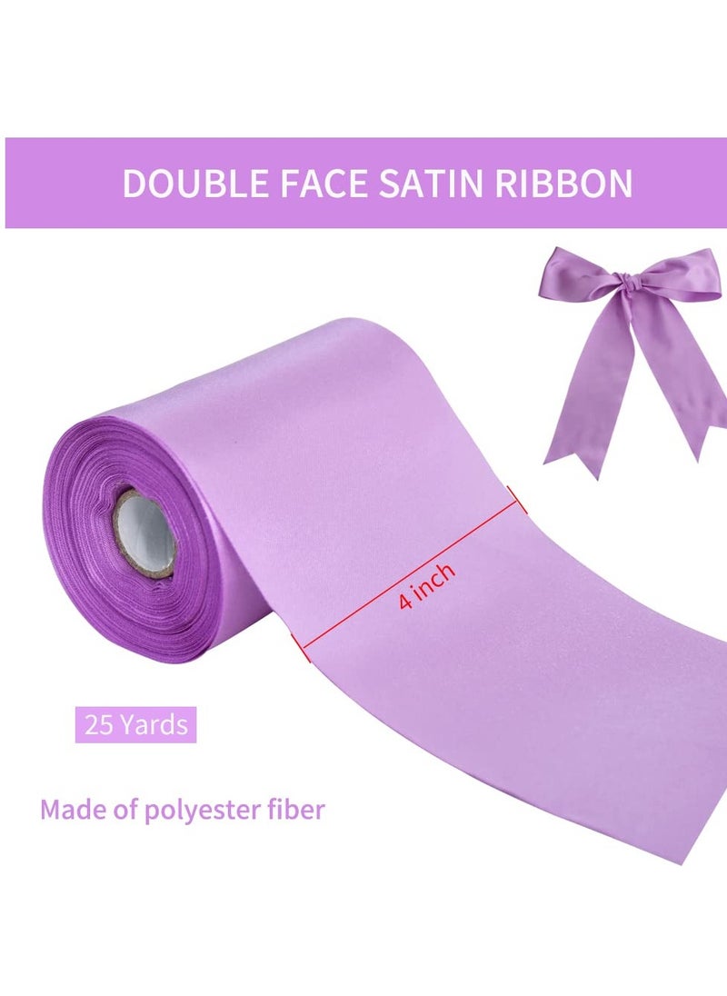SYOSI - Wide Satin Ribbon Satin Fabric Spool for Cutting Ceremony Kit Grand Opening Chair Sash Hair Car Bow Sewing Craft Gift Wrapping Wedding Decoration(22 Yards,Purple) - Image 1