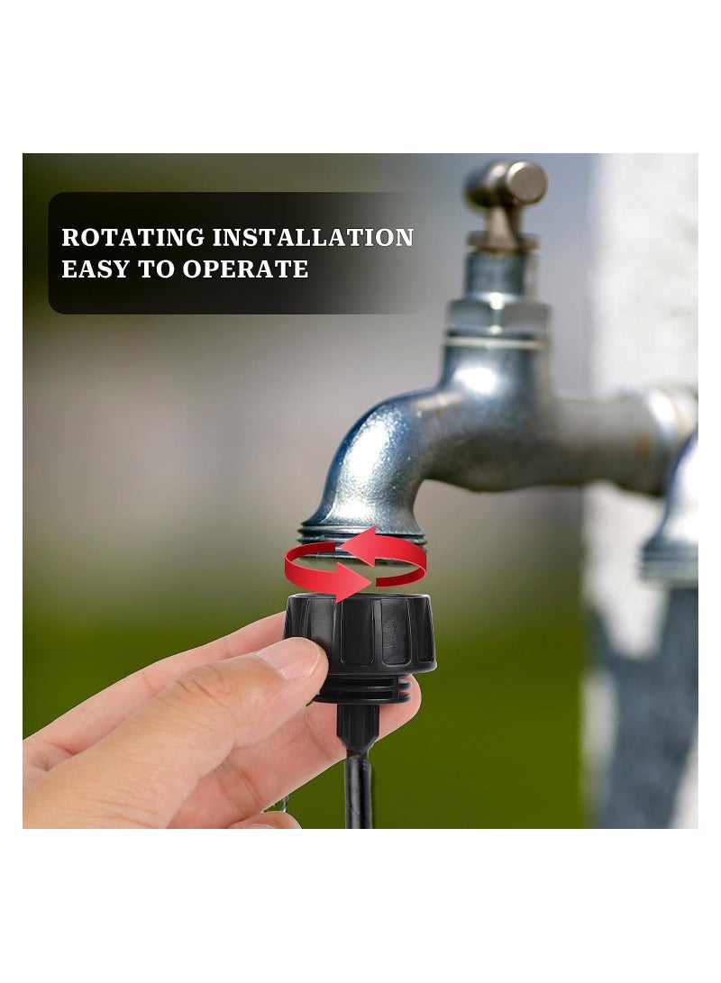 Excefore Drip Irrigation Hose Connectors,1/4 Inch Drip Irrigation Tubing x 3/4 FHT Swivel Garden Faucet Adapter, Convert 3/4" Garden Hose to 1/4" Drip Pipe for Irrigation Kits (20-Pack) - Image 2