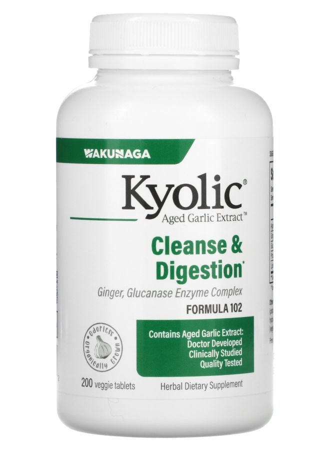 kyolic Aged Garlic Extract Cleanse & Digestion Formula 102 200 Veggie Tablets