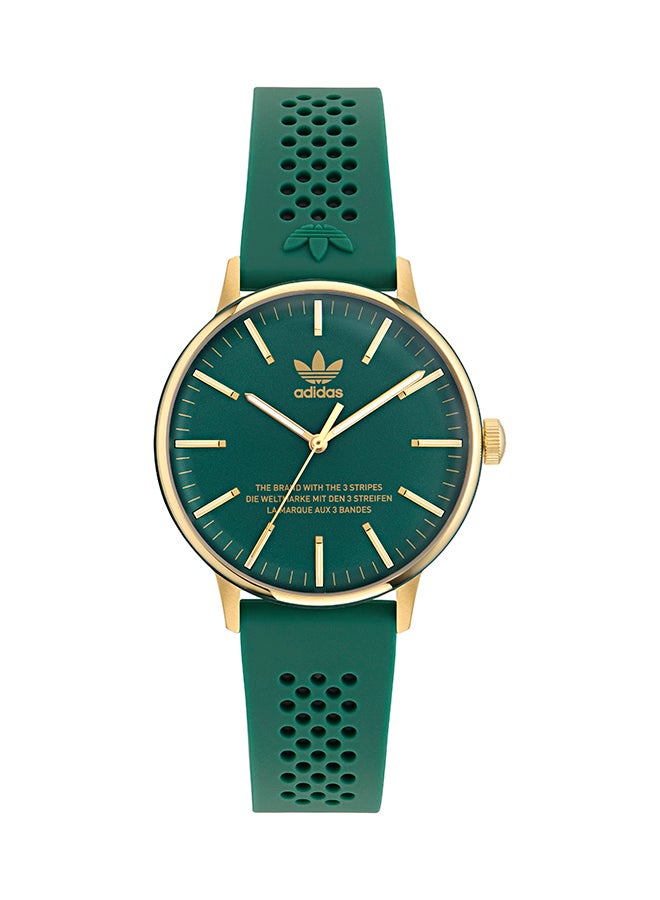 IP Yellow Gold SST Case Green Dial Green Silicone Strap